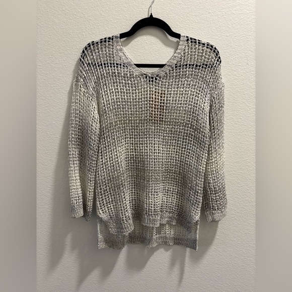 NWT Charlie B Denim Crochet Sweater, size S - Picture 1 of 7